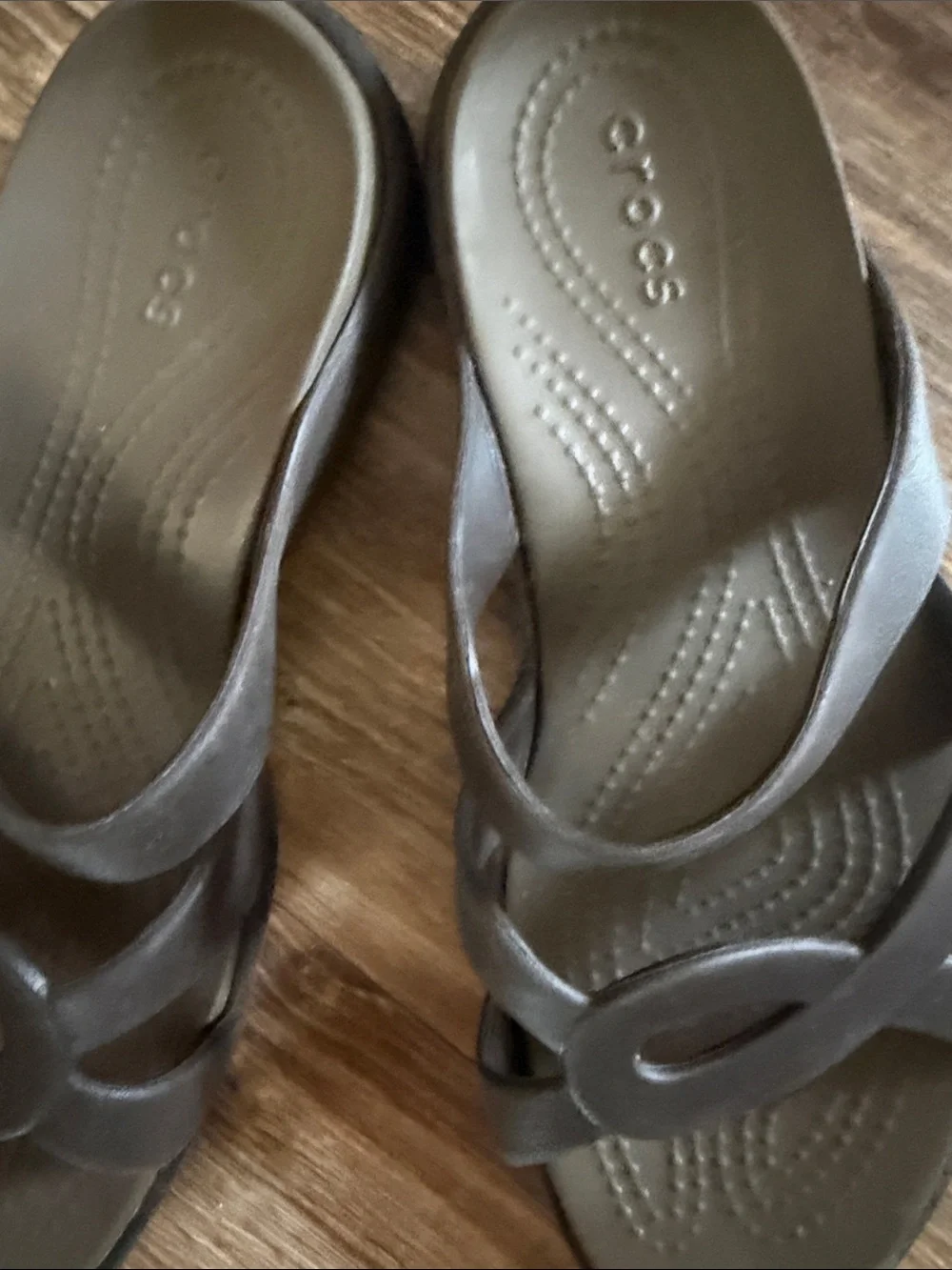 CROCS Women's Brown Strappy Slip-On Sandals - Picture 6 of 10